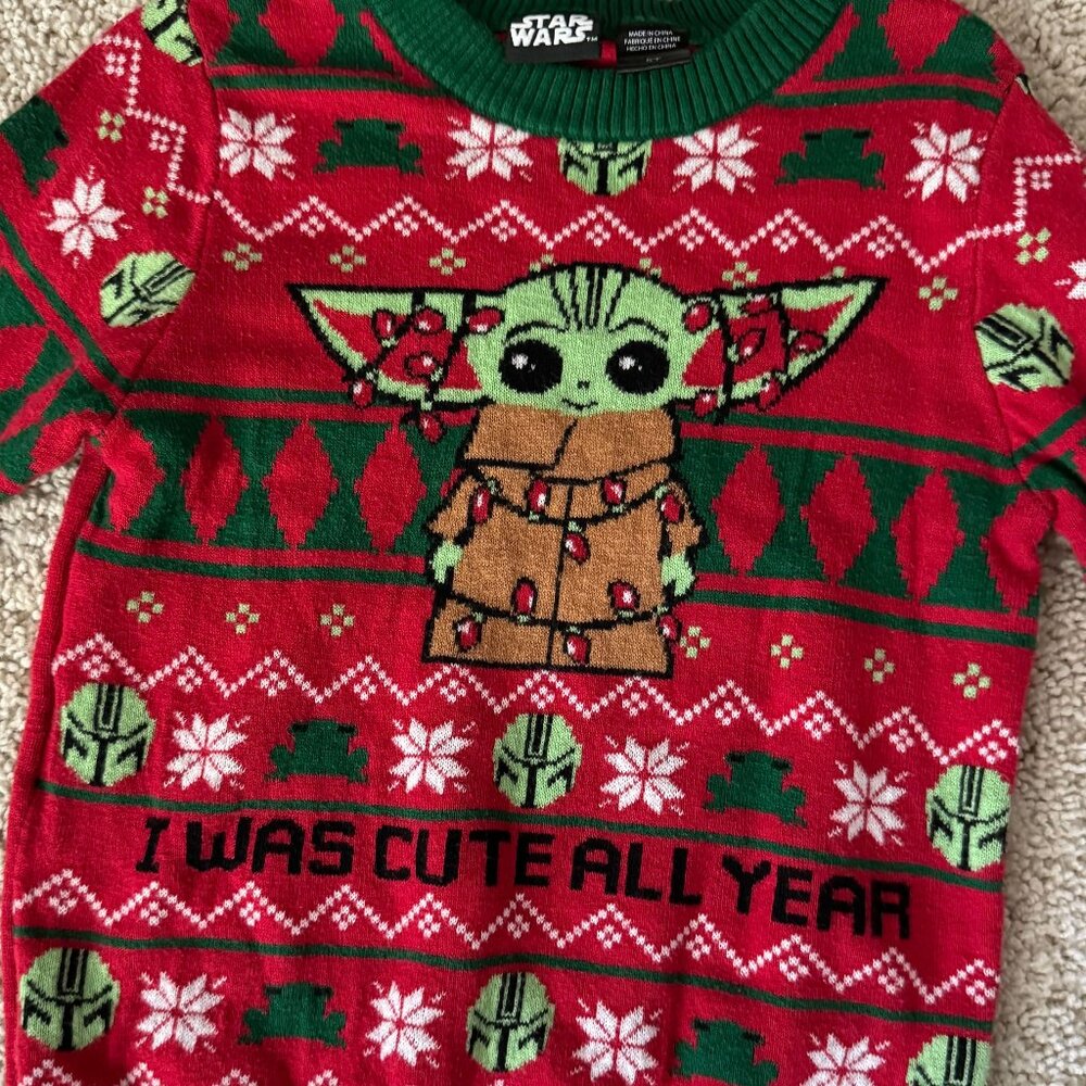 STAR WARS Baby Yoda Holiday Sweater 5T